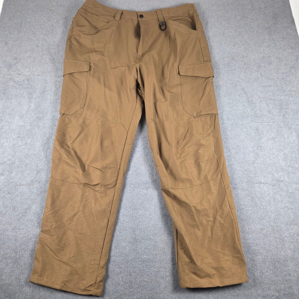Bass Outdoor Cargo Pants Mens XL Brown Tan Hiking Tactical Articulated Knee XL